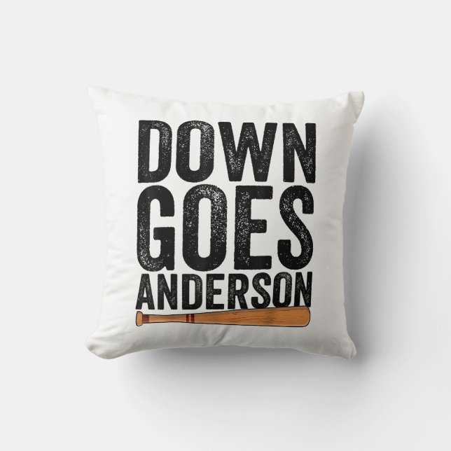 DOWN GOES ANDERSON FUNNY BASEBALL gift ANDERSON  Cushion (Front)