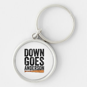 DOWN GOES ANDERSON FUNNY BASEBALL gift ANDERSON  Key Ring