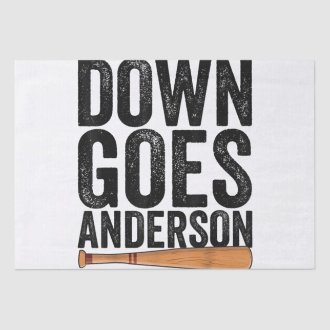 DOWN GOES ANDERSON FUNNY BASEBALL gift ANDERSON  Tissue Paper (Front)