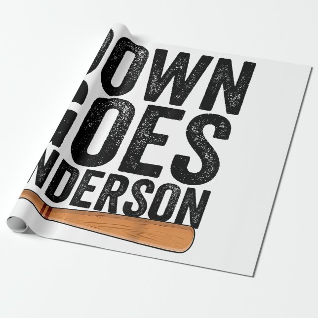 DOWN GOES ANDERSON FUNNY BASEBALL gift ANDERSON  Wrapping Paper (Unrolled)