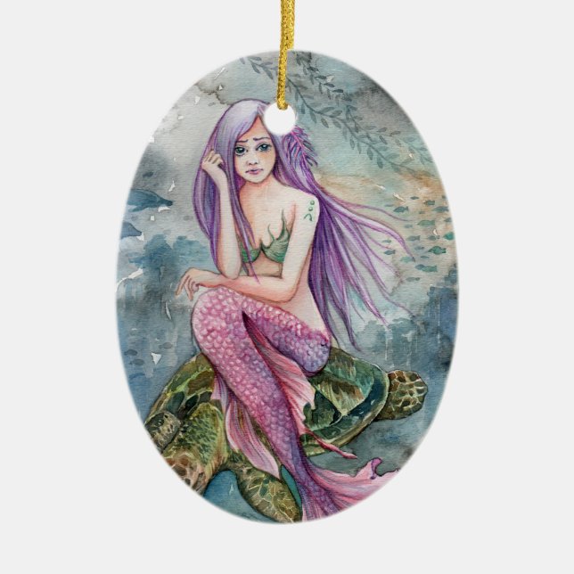 Down In Atlantis - Mermaid Onement Ceramic Tree Decoration (Front)