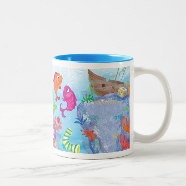Down In The Ocean Two-Tone Coffee Mug (Right)