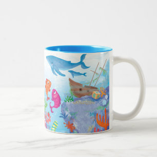 Down In The Ocean Two-Tone Coffee Mug