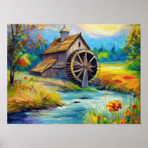 Down On the Farm  2 - Rural Art Scene Poster