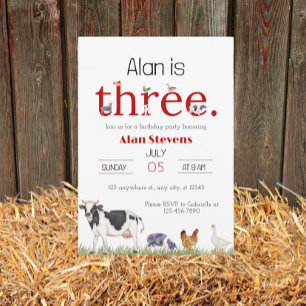 Down on the Farm: 3rd Birthday Bash Invitation