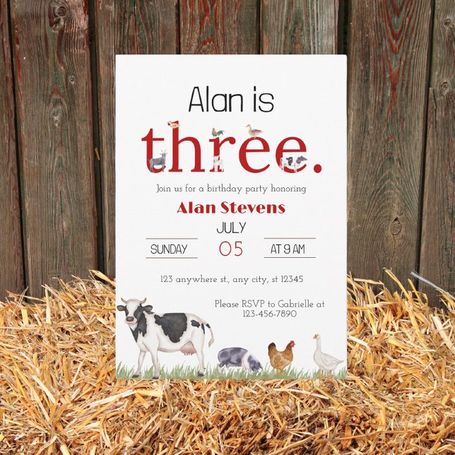 Down on the Farm: 3rd Birthday Bash Invitation (Creator Uploaded)