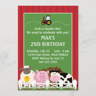 Down on the Farm Birthday Invitation