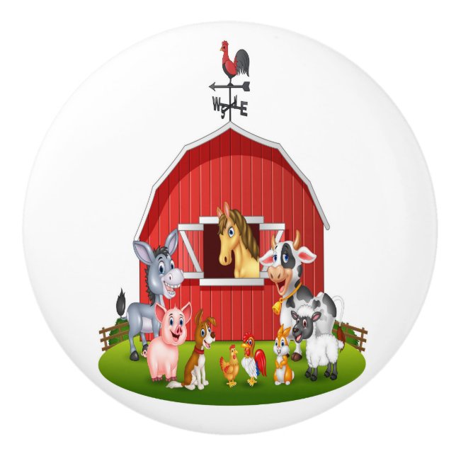 Down on the Farm Ceramic Drawer Knobs (Front)