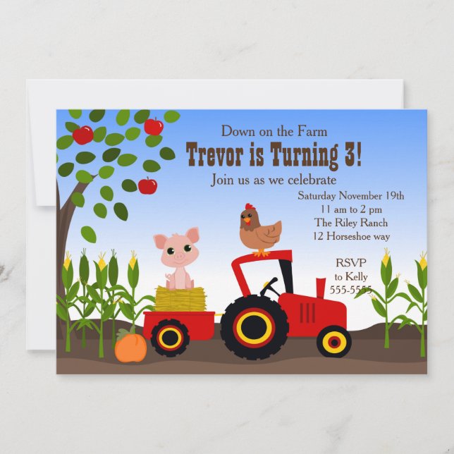 Down on the Farm Invitation (Front)