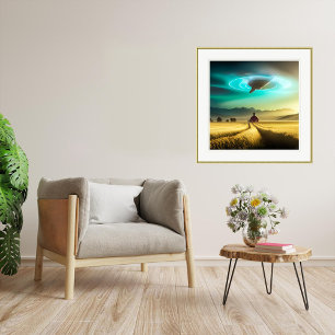 Down On The Farm - UFO Art Print