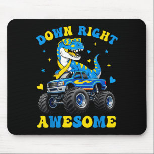 Down Right Awesome Dino World Down Syndrome Day Mouse Pad