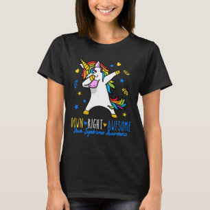 Down Right Awesome Down Syndrome Awareness Dabbing T-Shirt