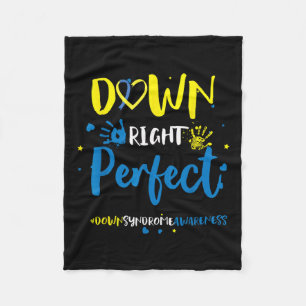 Down Right Perfect - Down Syndrome Awareness Ribbo Fleece Blanket