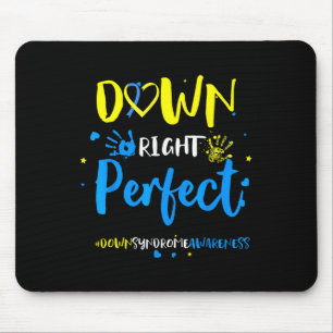 Down Right Perfect Down Syndrome Awareness Ribbon Mouse Pad