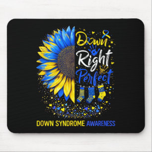 Down Right Perfect Down Syndrome Awareness Ribbon Mouse Pad