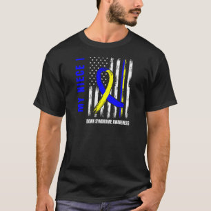 Down Right Perfect Niece Down Syndrome Usa Flag Ba T-Shirt