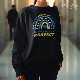 Down Right Perfect Rainbow World Down Syndrome Sweatshirt