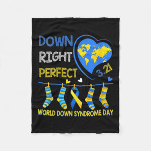 Down Right Perfect - World Down Syndrome Awareness Fleece Blanket