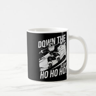 Down Slope Ho Ho Ho Christmas Snowboarding Santa S Coffee Mug