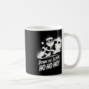 Down Slope Ho Ho Ho Santa Snowboarder Christmas Sn Coffee Mug