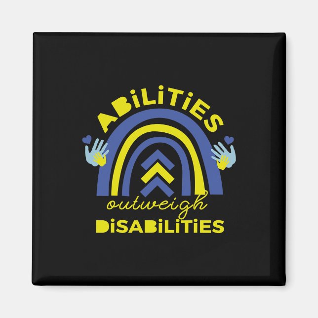 Down Syndrome  Abilities Outweigh Disabilities Gif Magnet (Front)