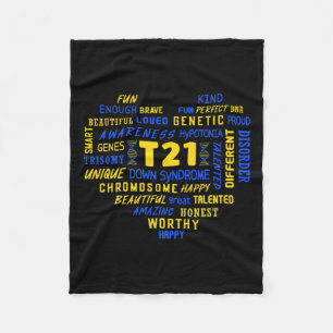 Down Syndrome Acceptance Awareness Day Down Syndro Fleece Blanket