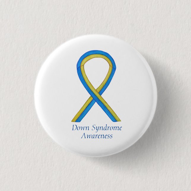Down Syndrome Art Awareness Ribbon Pin Buttons (Front)