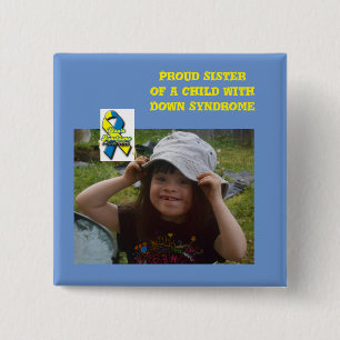 down syndrome awareness 15 cm square badge