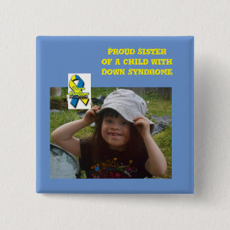 down syndrome awareness 15 cm square badge