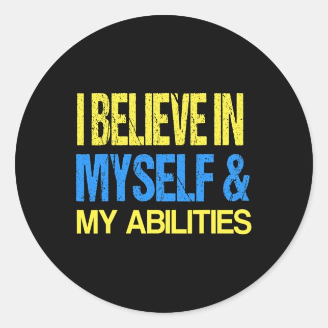 Down Syndrome Awareness ADHD Awareness Autism Spec Classic Round Sticker (Front)