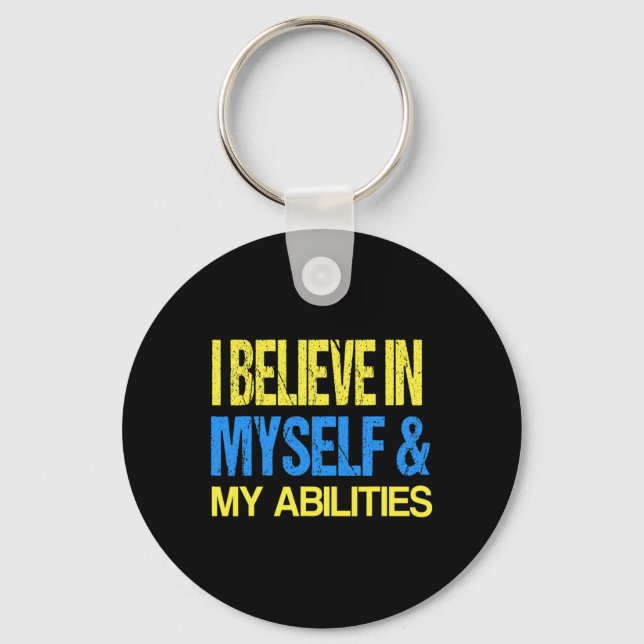 Down Syndrome Awareness ADHD Awareness Autism Spec Key Ring (Front)