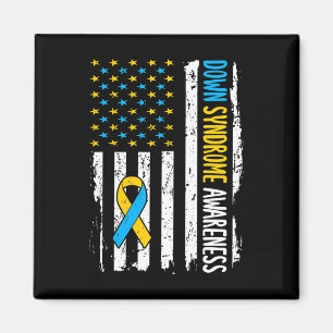 Down Syndrome Awareness American Flag T21 Down Syn Magnet