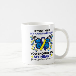Down Syndrome Awareness Blue And Yellow Ribbon T21 Coffee Mug