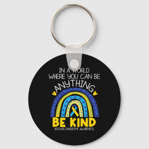 - Down Syndrome Awareness Blue Yellow Ribbon Key Ring