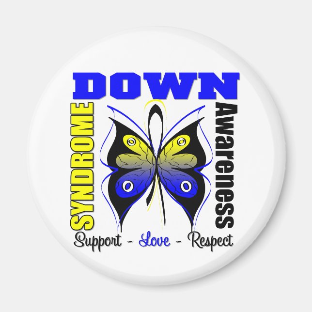 Down Syndrome Awareness Butterfly Magnet (Front)