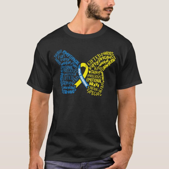 Down Syndrome Awareness Butterfly Special Educatio T-Shirt (Front)