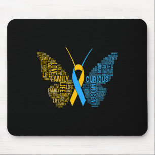 Down Syndrome Awareness Butterfly Support Gift  Mouse Pad