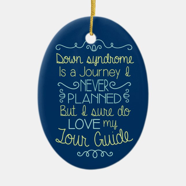Down syndrome awareness ceramic ornament (Front)