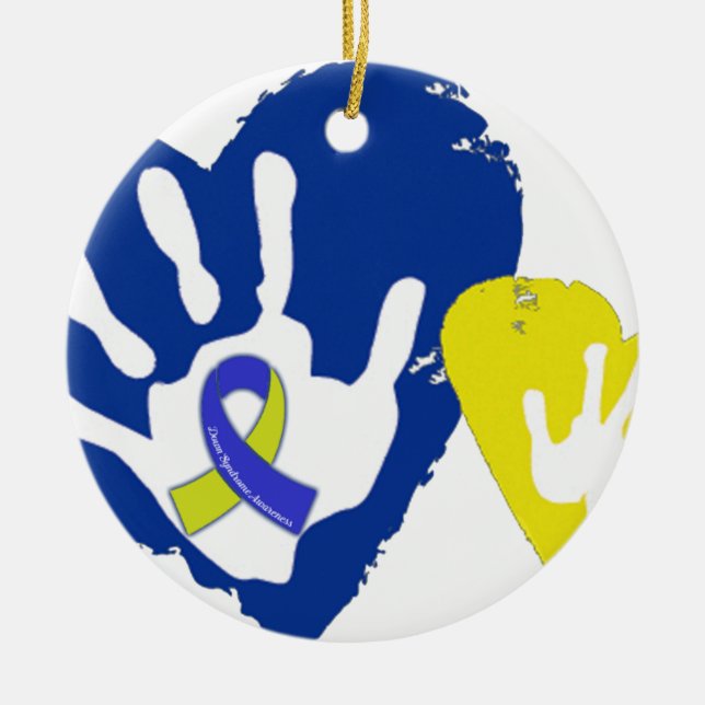 Down Syndrome Awareness Ceramic Ornament (Front)