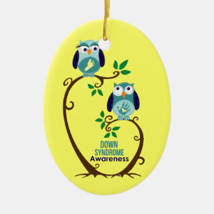 Down syndrome awareness ceramic ornament