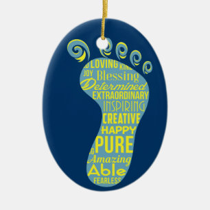 Down syndrome awareness ceramic ornament