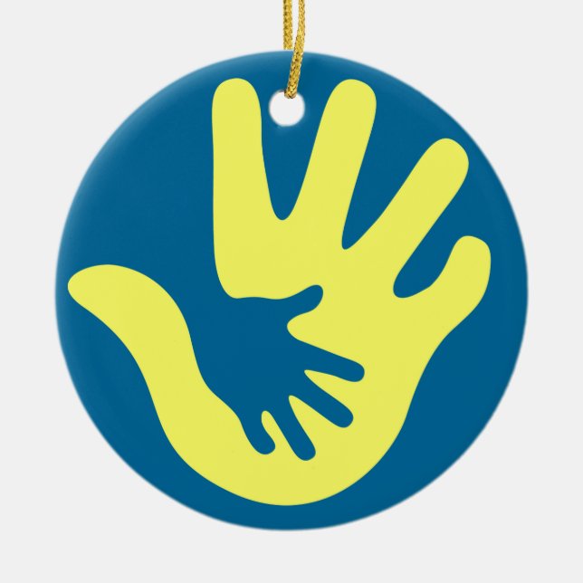 Down syndrome awareness ceramic tree decoration (Front)