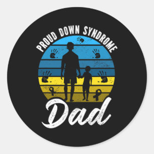Down Syndrome Awareness Dad Classic Round Sticker