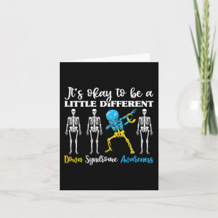 Down Syndrome Awareness Day Dabbing Kid Skeleton Card