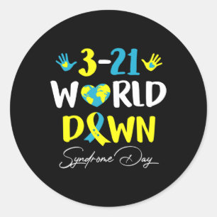 Down Syndrome Awareness Day Extra Chromosome Classic Round Sticker