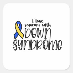 Down syndrome awareness, down syndrome square sticker