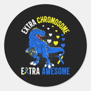 Down Syndrome Awareness Extra Awesome Classic Round Sticker