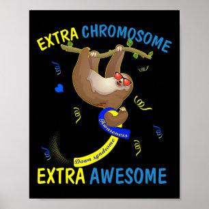 Down Syndrome Awareness Extra Awesome Sloth Gift Poster