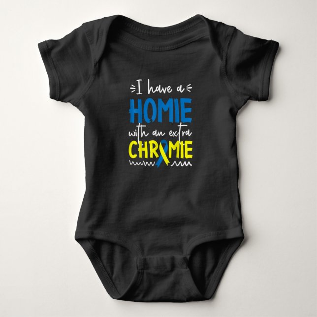 Down Syndrome Awareness  For Friend Homie Down Syn Baby Bodysuit (Front)