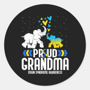 Down Syndrome Awareness Grandma 1 Classic Round Sticker